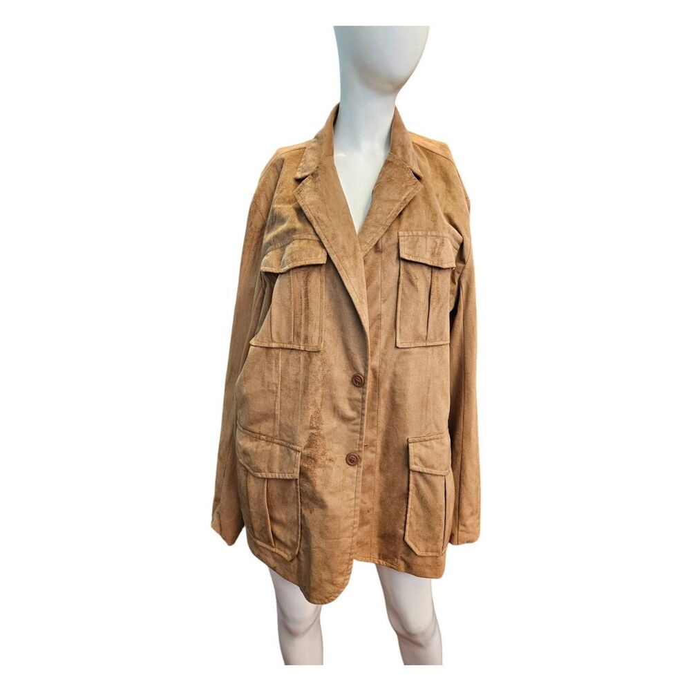 Botany 500 Tan Microsuede Mens Jacket Size Large